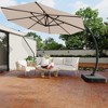 Outdoor Large Round Aluminum Offset Umbrella, Heavy Duty Offset Umbrella With 360¡ãRotation, Offset Patio Cantilever UmbrellaS With Base Included - 2 of 4
