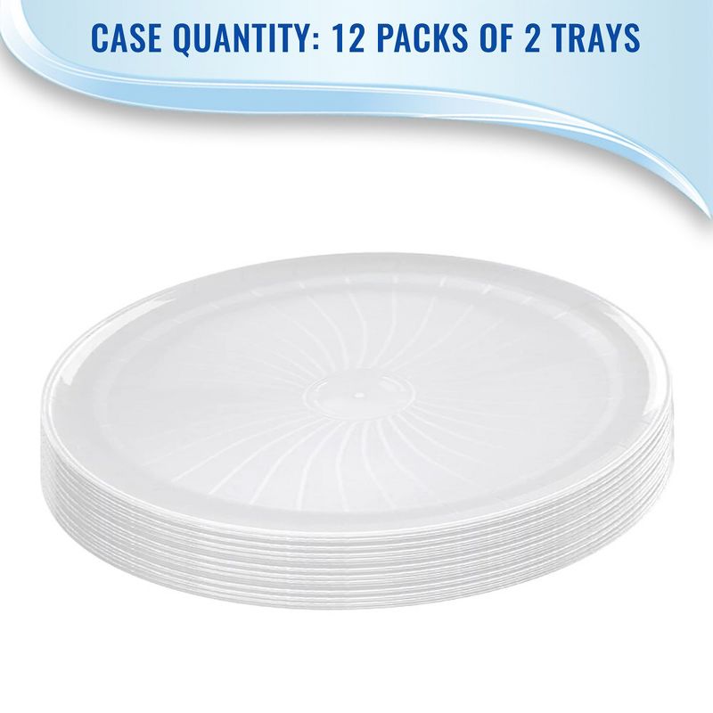 Smarty Had A Party 12" White Pavilion Round Disposable Plastic Trays, 3 of 6