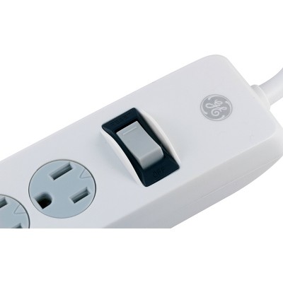 GE 6&#39; Extension Cord with 4 Outlet 2 USB Surge Protector White_4