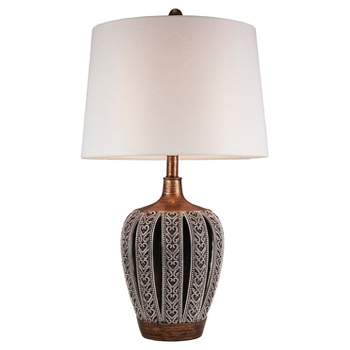 28.25" Antique Polyresin Table Lamp (Includes CFL Light Bulb) Brown - Ore International