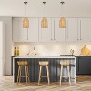 14" Bobbie Brushed Gold Metal Pendant Light with Bamboo Shade - River of Goods - 4 of 4