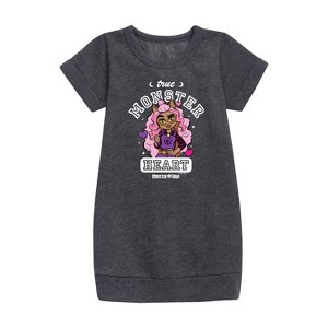 Girls' - Mattel - True Monster At Heart Graphic Short Sleeve Fleece Dress - 1 of 3