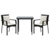 vidaXL Patio Dining Set Outdoor Rattan Wicker Table and Chair Set for Porch - Black 31.5" Table Length 2 Items - 3 of 4