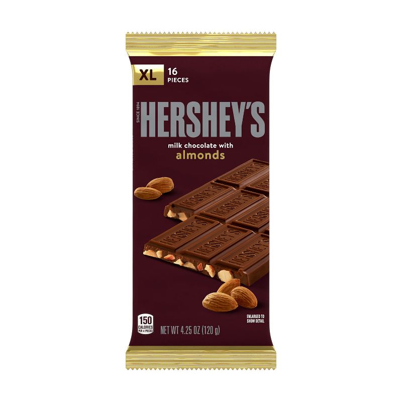 Hershey&#39;s Milk Chocolate Candy Bar with Almonds - 4.25oz, 1 of 9