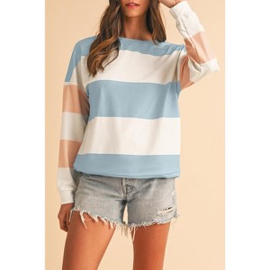 I AM A FASHION JUNKY Rose Red Colorblock Drop Sleeve Top L - 1 of 4