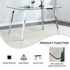 Gulches Modern Minimalist Rectangular Glass Dining Table 4-6 People Tempered Glass Top Plated Metal Legs Writing Desk Kitchen Living Room - 2 of 4