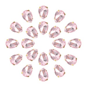 Unique Bargains Glass Craft Embellishments Flat Back Four Claws Teardrop Gems 20 Pcs - 1 of 4