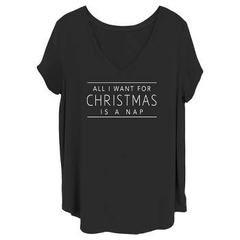 Juniors Womens Lost Gods All I Want for Christmas Is a Nap T-Shirt