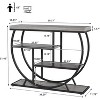 Entryway Table with Storage, Industrial 4-Tier Narrow Console Table Behind Couch with Half-Circle Base & Storage Shelves for Hallway, Foyer - 2 of 4
