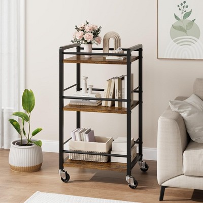 Industrial Bar Cart for The Home, Serving Cart with Wheels