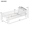 ALEXOUN Kids Bed Frame,Solid Wood Bed with Guardrails & House-Shaped Headboard,Built-in Storage Shelf,No Box Spring Needed - 3 of 4