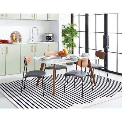 Coastal Charm Black and Ivory 8' x 10' Handwoven Cotton Rug