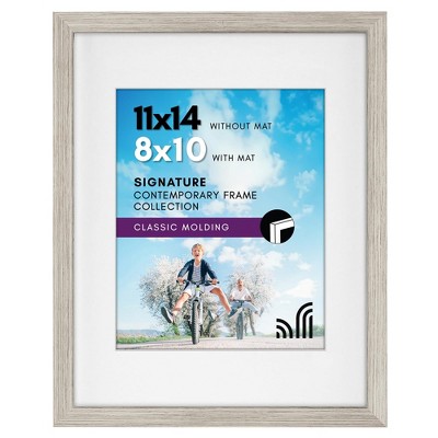 Americanflat 11x14 Driftwood Picture Frame - Displays 8x10 With Mat or 11x14 Without Mat - Composite Wood with Shatter Resistant Glass