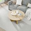 NicBex Natural Round Coffee Table with Cross Curved Base,Small Side Table,Wooden Center Table for Livng Room - 2 of 4