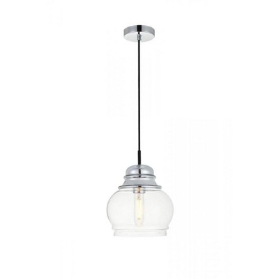 Elegant Lighting Kenna 1 Light Chrome Pendant With Clear Glass