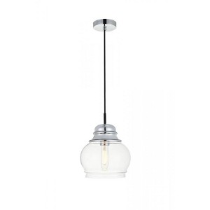 Elegant Lighting Kenna 1 Light Chrome Pendant With Clear Glass - 1 of 4