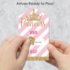 Big Dot of Happiness Little Princess Crown - Pink & Gold Baby Shower Game Pickle Cards - Conversation Starters Pull Tabs - Set of 12 - 2 of 4