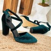 Sina - Emerald Green Velvet Heels | Forever & Always Shoes - 2 of 4