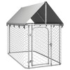 vidaXL Outdoor Dog Kennel with Roof – Galvanized Steel Pet Enclosure for Backyard or Patio, 78.7″ x 39.4″ x 59.1″ - 2 of 4