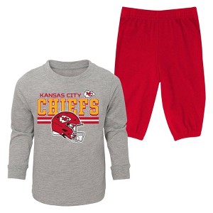 NFL Kansas City Chiefs Boys' 2pk Pant and Long Sleeve T-Shirt Set - 1 of 3