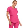 MediChic Women's V-Neck Scrub Set Straight Leg Six Pocket Cargo Scrub Pants with 4-Way Stretch Scrubs Sets - 4 of 4