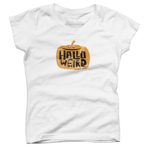 Girl's Design By Humans Halloween Halloweird By Spindriftdesigns T-Shirt - 1 of 2