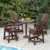 Costway 1/2/4 PCS Tall Bar Stool HDPE Patio Chair with Armrest Footrest Home Indoor Outdoor Brown - 2 of 4