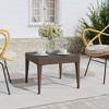 vidaXL Side Table, Brown, 19.7"x19.7"x15", Poly Rattan and Tempered Glass - 2 of 4