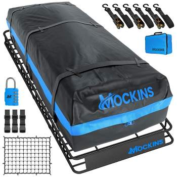 Mockins 84"x39"x6" Extendable Rooftop Carrier | 35 Cubic Foot Waterproof Roof Cargo Bag with Lock, Straps, and Carry Bag
