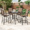 Maggift Patio Seating Sets, wivel Bar Stools Set of 4, Ergonomic Design, All Weather Use for Patio, Balcony and Poolside, Brown, 25.2"*25.2"*48.6" - 4 of 4