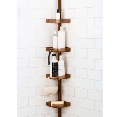 Bronze 4-Tier Adjustable Tension Corner Shower Caddy