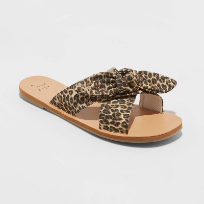 cheetah slide on shoes