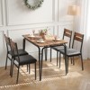 5 Pieces Metal Frame Square Dining Table Set with 4 Chairs for Home, Office, Restaurant, Easy Clean - 3 of 4