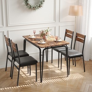 Dining Table for 4,Small Table & Chairs Set of 4,Square Dinette Set with 4 Chairs,5 Piece Kitchen & Dining Room Sets for Small Space,Apartment - 1 of 4