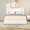 Queen Size Platform Bed With 4 Drawers Queen Upholstered Bed Frame With Curved Stitched Tufted Headboard, No Box Spring Needed, Ivory - 3 of 4