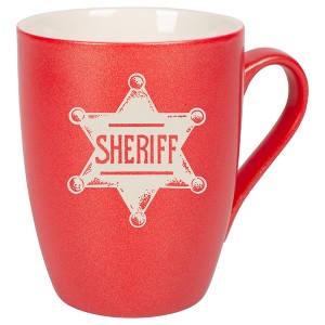 100 North Star Badge 10 Ounce Crimson Red Metallic Finish, Comfortably Fits Your Hands, New Bone China Coffee Tea Cup Mug, Sheriff - 1 of 1