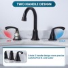 WOWOW 8 in. Widespread Double Handle Bathroom Faucet in Brushed Nickel - 4 of 4