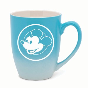 Elanze Designs Steamboat Willie Face Two Toned Ombre Matte 10 ounce New Bone China Coffee Tea Cup Mug, Teal and White - 1 of 4