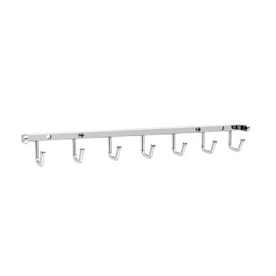 Rev-A-Shelf Sidelines BRCSL-14NS-CR-1 14" Closet Wall Hanging Mount Belt, Scarf, Tie, Accessory Organization Rack Holder Hanger with 7 Hooks, Chrome