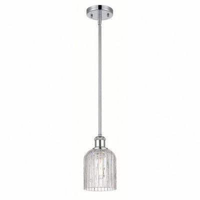 Bridal Veil - 1 Light Stem Hung Mini Pendant In Art Deco Style-9 Inches Tall and 5 Inches Wide