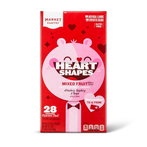 Heart Shapes Mixed Fruit Flavored Exchange Snacks 28ct Market