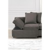 Convertible Chair 1pc Living Room Furniture Gray Fabric Adjustable Headrest Pillows Functional Chair - 4 of 4
