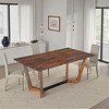 Royal Hampton 67 Inch Rectangular Sheesham Wood Dining Table with Black Metal Trestle Base - 2 of 4