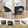 MAYEERTY Velvet Dining Chair, Curved Backrest Golden Metal Legs, Kitchen Dining Room, White - 3 of 4