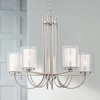 Possini Euro Design Melody Brushed Nickel Pendant Chandelier 26 3/4" Wide Modern Clear Outer Frosted Inner Glass 5-Light Fixture for Dining Room House - 2 of 4