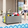 Outsunny Patio Wicker Pool Float Storage Basket, Outdoor PE Rattan Pool Caddy with Rolling Wheels for Floats, Noodles, Paddles, Towels - 2 of 4