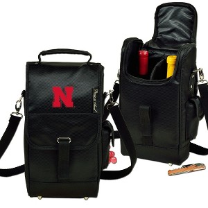 NCAA Nebraska University Cornhuskers Two Bottle Wine Tote w/Corkscrew - 1 of 3