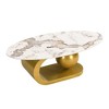 PAGED Petal Shaped Wooden Coffee Table, Modern Side Table with Rattan Shelf and Unique Tabletop, 31.5" Bedside Table for Living Room, Bedroom - 4 of 4