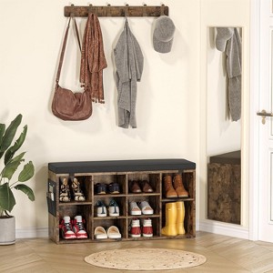 Shoe Rack For Entrance,Shoe Bnch Entryway Seat with Storage,Shoe Storage Organizer Closet With Adjustable Shelves - 1 of 4