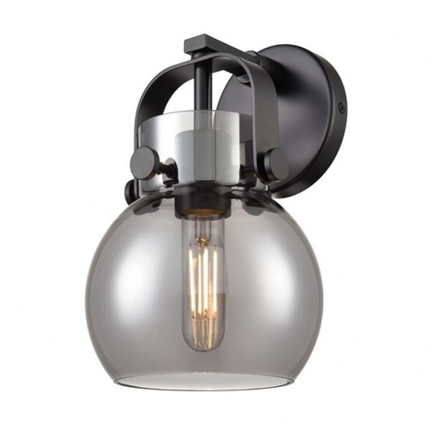 Innovations Lighting Pilaster Ii Sphere 1 - Light Sconce In Matte Black ...